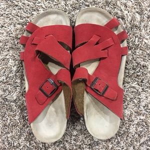 Women’s Red Strap Birkenstock Sandals